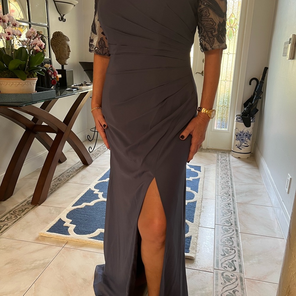 JJs House Dusty Blue Lace Maxi Dress - Picture 12 of 12